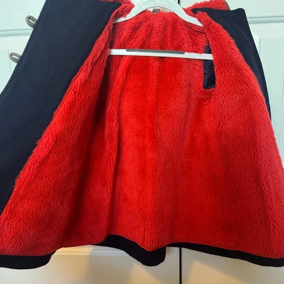 Vintage Rothschild Embroidered Navy Blue & Red Wool Fleece Lined Pea coat Size 4 - Picture 8 of 10